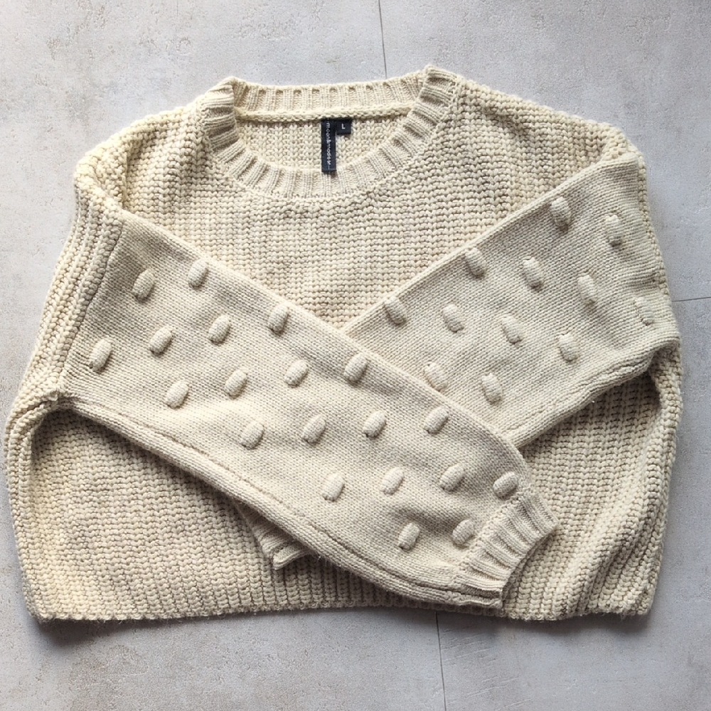 moon & madison Textured Cream Sweater